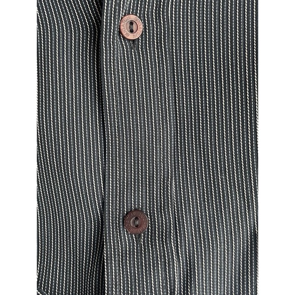 Bugatchi Men's Navy  Striped Long Sleeve Button Up Shirt Size L - Picture 5 of 6